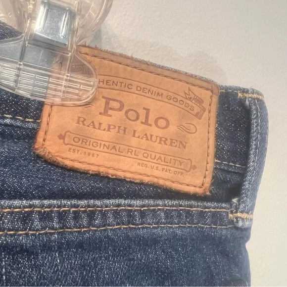 POLO Ralph Lauren Authentic Denim Goods Jeans Size 34X34 Men Blue Slim Straight